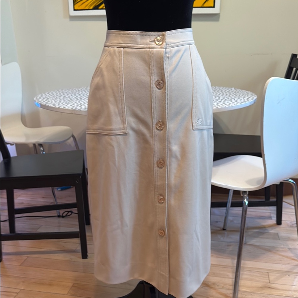 Givenchy Cream Midi Pencil Skirt